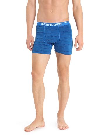 Lazurite / Midnight Navy Men's Icebreaker Merino Anatomica Boxers Underwear | USA 1310YXFU